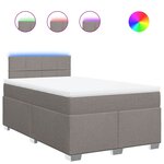 vidaXL Sommier à lattes de lit avec matelas Taupe 120x200 cm Tissu