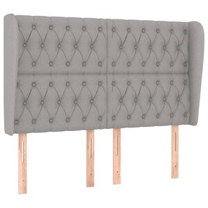 vidaXL Tête de lit avec oreilles Gris clair 163x23x118/128 cm Tissu