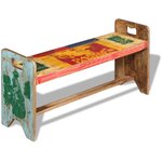 Banc banquette bois massif recyclé 100 x 30 x 50 cm 02_0010854