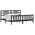 vidaXL Cadre de lit sans matelas noir 200x200 cm bois massif de pin