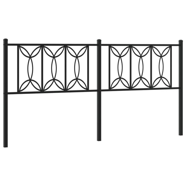 vidaXL Tête de lit métal noir 180 cm