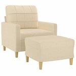 vidaXL Fauteuil avec repose-pied Crème 60 cm Tissu