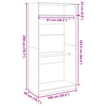 vidaXL Garde-robe chêne fumé 100x50x200 cm bois d'ingénierie