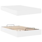 vidaXL Cadre de lit avec matelas Blanc pur 120 x 200 cm Faux cuir