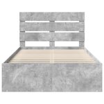 vidaXL Cadre de lit avec tête de lit Béton 120 x 200 cm Pin massif