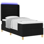 vidaXL Lit à ressorts avec matelas Noir 90 x 200 cm tissu