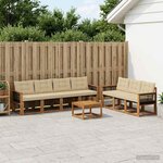 vidaXL Ensemble de canapés d'extérieur 8 Pièces Naturel et Beige