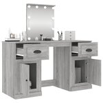 vidaXL Coiffeuse avec LED sonoma gris 130x50x132 5 cm