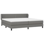 vidaXL Sommier à lattes de lit avec matelas Gris foncé 200x200cm Tissu