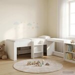 vidaXL Lit haut pour enfants avec bureau Blanc 75 x 190 cm