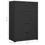 vidaXL Classeur Anthracite 90x46x134 cm Acier