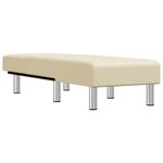 vidaXL Chaise longue crème similicuir