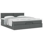 VidaXL Cadre de lit ottoman avec matelas gris foncé 180x200 cm tissu