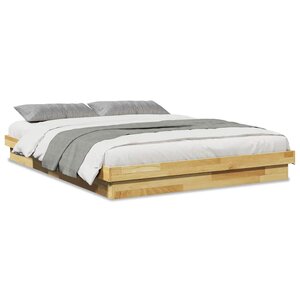 vidaXL Cadre de lit sans matelas 150x200 cm bois massif de chêne