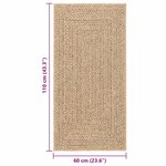 vidaXL Tapis ZIZUR beige 60x110 cm aspect de jute intérieur extérieur