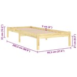 vidaXL Cadre de lit bois de pin massif 90x200 cm