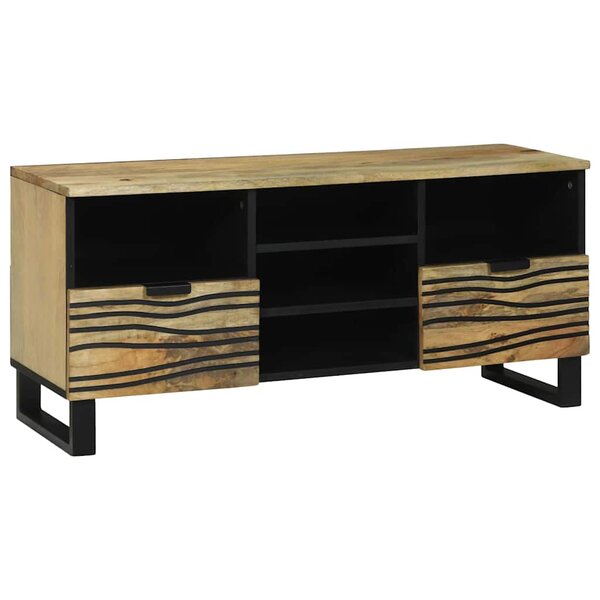 vidaXL Meuble TV Marron 100 x 33 x 46 cm bois de manguier massif