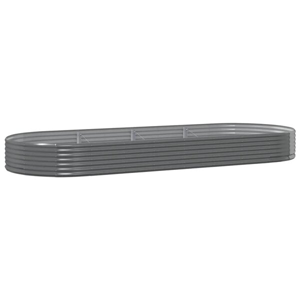 vidaXL Lit surélevé de jardin Acier galvanisé 373x140x36cm gris