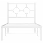 vidaXL Cadre de lit métal sans matelas avec tête de lit blanc 75x190cm