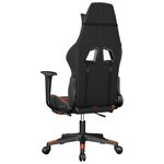 vidaXL Chaise de jeu avec repose-pied Noir et orange Similicuir