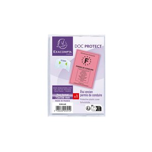 Etui De Protection Ancien Modèle Permis De Conduire Pvc Lisse 20/100e - Cristal - Exacompta