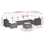 vidaXL Salon de jardin avec coussins 8 Pièces beige résine tressée