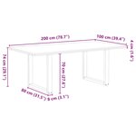 vidaXL Table à manger marron clair bois de chêne massif rectangulaire