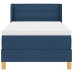 vidaXL Lit à ressort avec matelas bleu – 100 x 200 cm  tissu