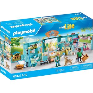 PLAYMOBIL 71742 - My Life Hôtel des animaux : soigneurs  chiens et chats