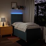 vidaXL Sommier à lattes de lit avec matelas Bleu 90x200 cm Tissu