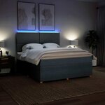 vidaXL Sommier à lattes de lit avec matelas Gris foncé 180x200cm Tissu