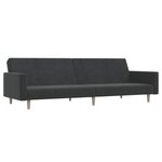 vidaXL Canapé-lit à 2 places gris foncé tissu