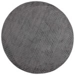 vidaXL Tapis de surface Rond HUARTE Anthracite Ø 200 CM Polyester