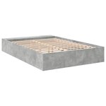 vidaXL Cadre de lit gris béton 135x190 cm bois d'ingénierie