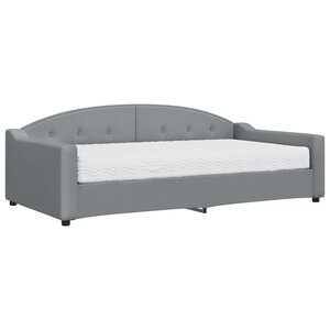 vidaXL Lit de jour avec matelas gris clair 100x200 cm tissu