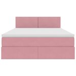vidaXL Lit de Rangement avec matelas Rose 140 x 190 cm Velours