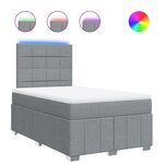 vidaXL Sommier à lattes de lit et matelas gris clair 120x190 cm tissu