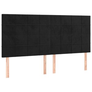 vidaXL Têtes de lit 4 Pièces Noir 90x5x78/88 cm Velours