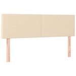 vidaXL Sommier à lattes de lit avec matelas LED Crème 140x200 cm Tissu