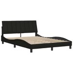 vidaXL Cadre de lit sans matelas Hanko noir 120x200 cm tissu