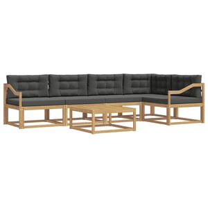 vidaXL Ensemble de canapés d'extérieur 6 pc Blanc et anthracite