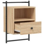 vidaXL Table de chevet murale chêne sonoma 40x30x61 cm