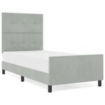 vidaXL Cadre de lit avec tête de lit Gris clair 80 x 200 cm Velours