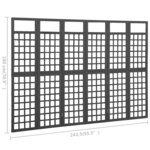 vidaXL Cloison de séparation à 6 panneaux Bois de pin Noir 242 5x180cm