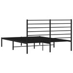 vidaXL Cadre de lit métal avec tête de lit noir 140x190 cm