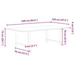 vidaXL Table à manger marron clair bois de chêne massif rectangulaire