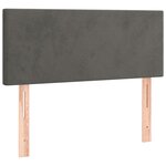 vidaXL Sommier à lattes de lit et matelas Gris foncé 90x200 cm Velours