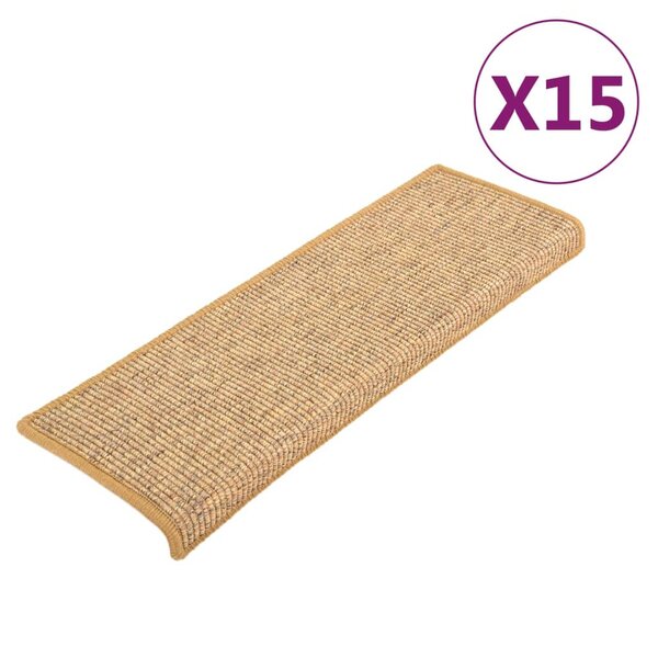 vidaXL Tapis d'escalier auto-adhésifs 15 Pièces Orange 65x21x4 cm