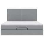 VidaXL Cadre de lit ottoman et matelas gris clair 180x200 cm tissu