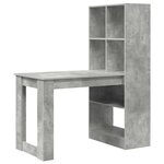 vidaXL Bureau Gris béton 122 x 67 x 145 cm Bois d'ingénierie